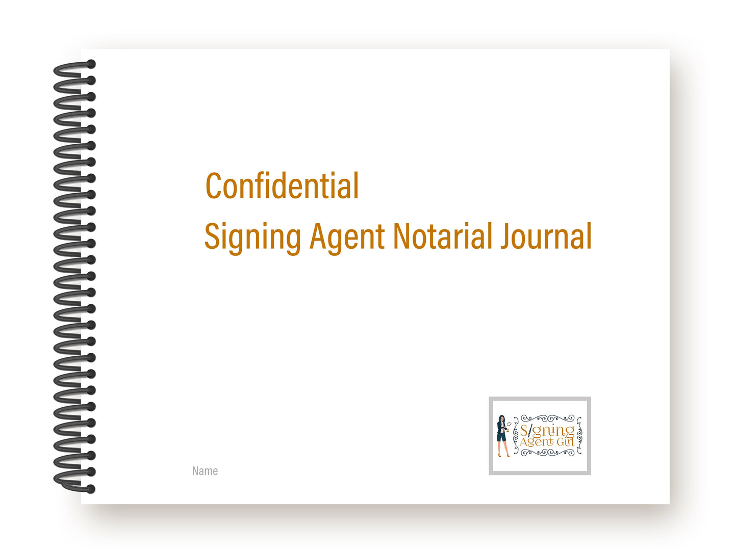 Confidential Signing Agent Girl Notarial Journal - 2024 Edition - One-Line Personalization