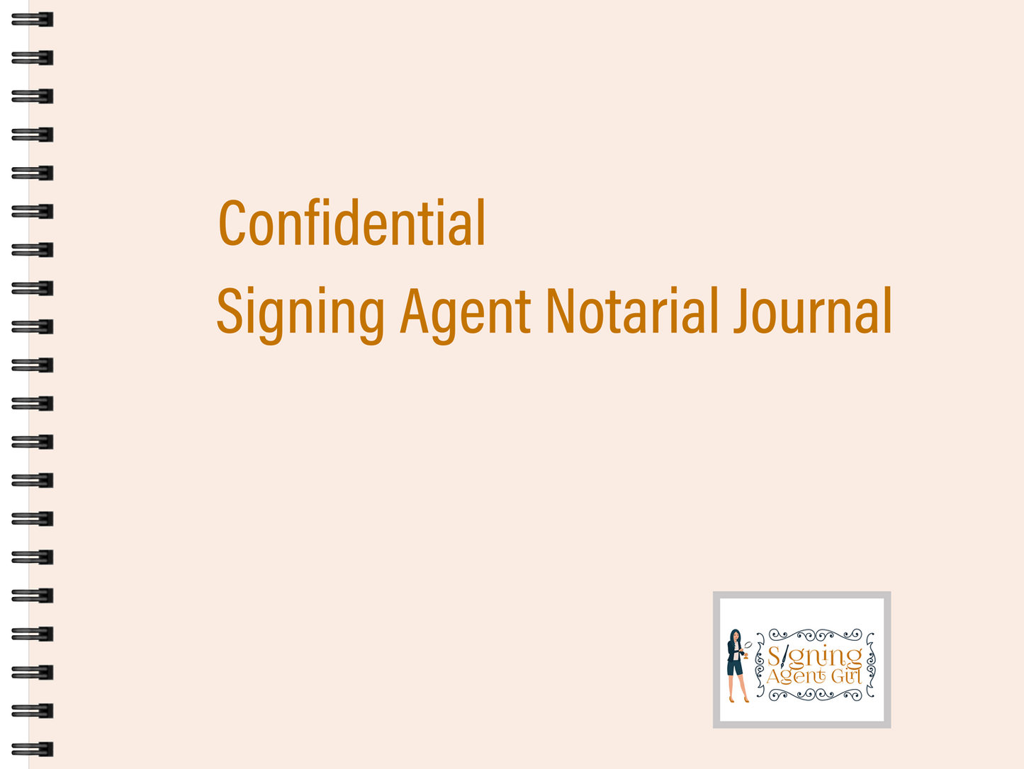 Confidential Signing Agent Girl Notarial Journal - 2020 Edition