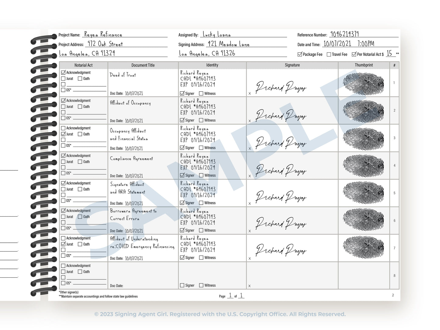 Confidential Signing Agent Girl Notarial Journal - 2024 Edition - One-Line Personalization