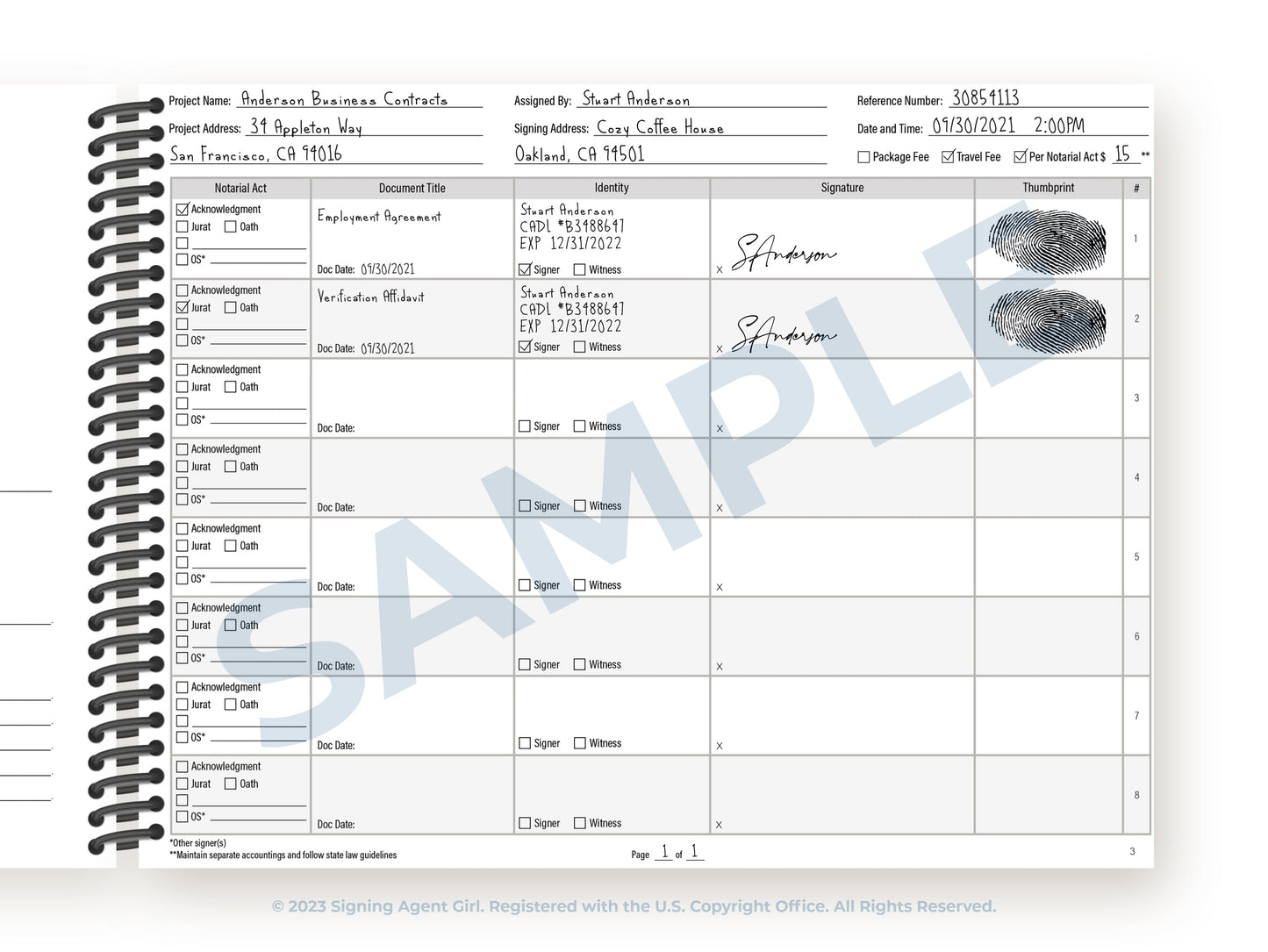 Confidential Signing Agent Girl Notarial Journal - 2024 Edition